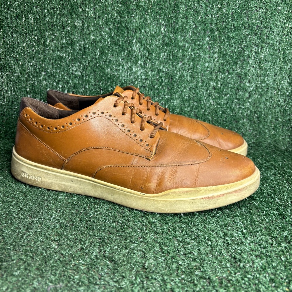 Cole Haan Grand Crosscourt Wingtip Leather Brogue Casual Sneaker Tan Mens 10.5M